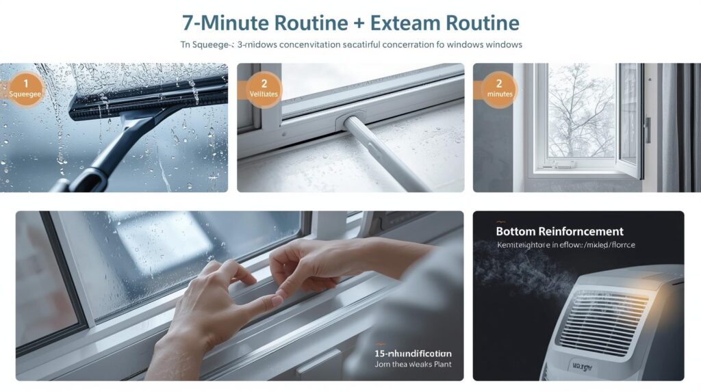 결로 제 7분 — 스퀴지·환기·제습·하단 보강 순서