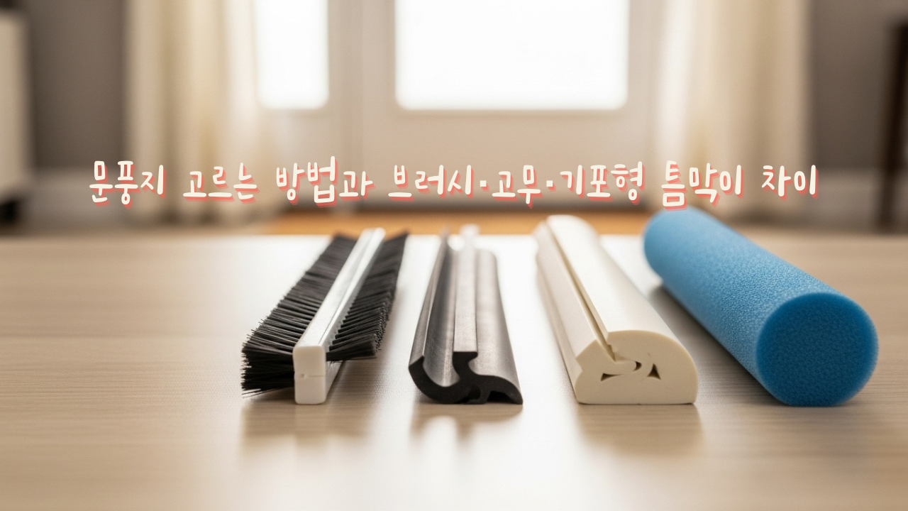 문풍지 고르는 방법과 브러시·고무·기포형 틈막이 차이