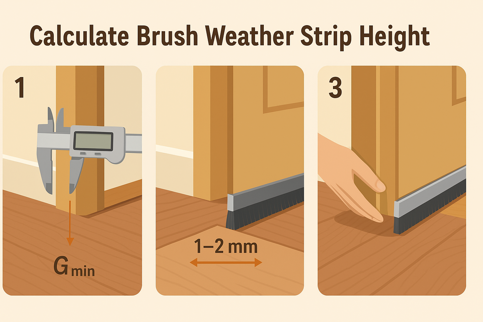 브러시 틈막이 높이 계산 — Gmin 측정과 1–2mm 여유