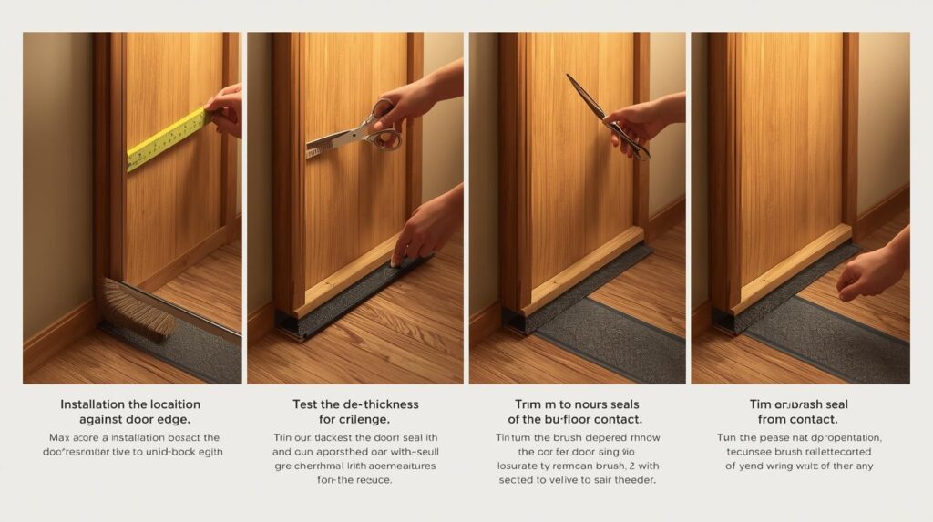 브러시형 틈막이 설치 체크리스트 — 표시·선택·재단·테스트·마감