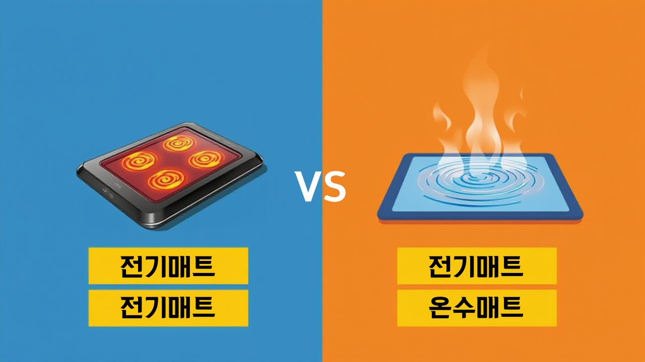 전기매트 vs 온수매트: 소비전력·월요금 비교표