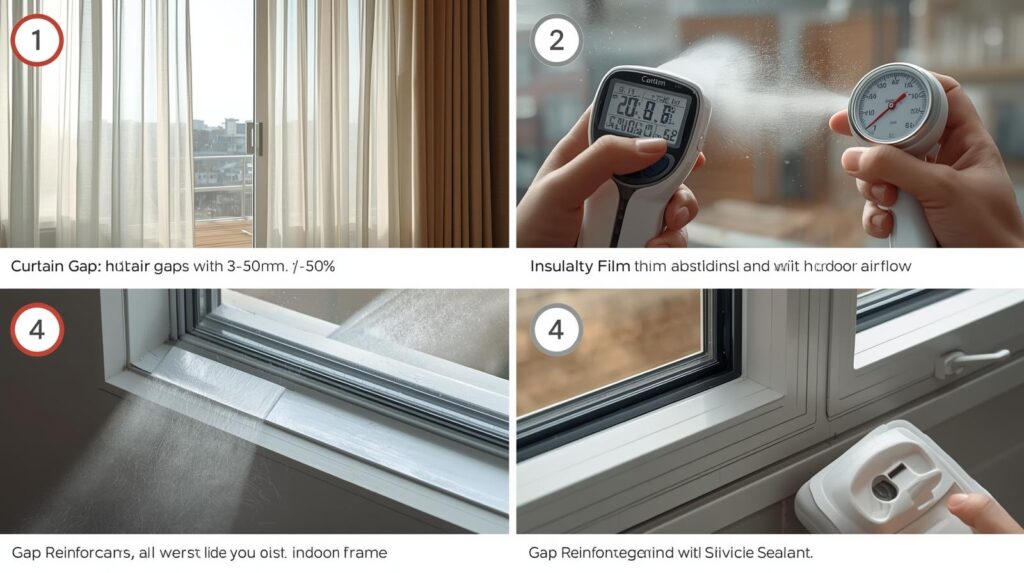 창문 결로 원리를 설명하는 유리 표면 온도와 습도 관계 인포그래픽