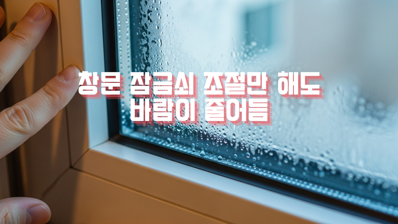 창문 잠금쇠 조절만 해도 바람이 줄어드는 이유와 잘못 맞췄을 때 생기는 문제