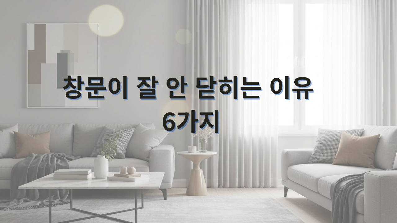 창문이 잘 안 닫히는 이유 6가지