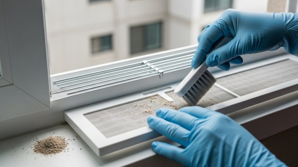 환기구 보강 후 외풍과 소음이 줄어든 상단 환기구 실사 이미지